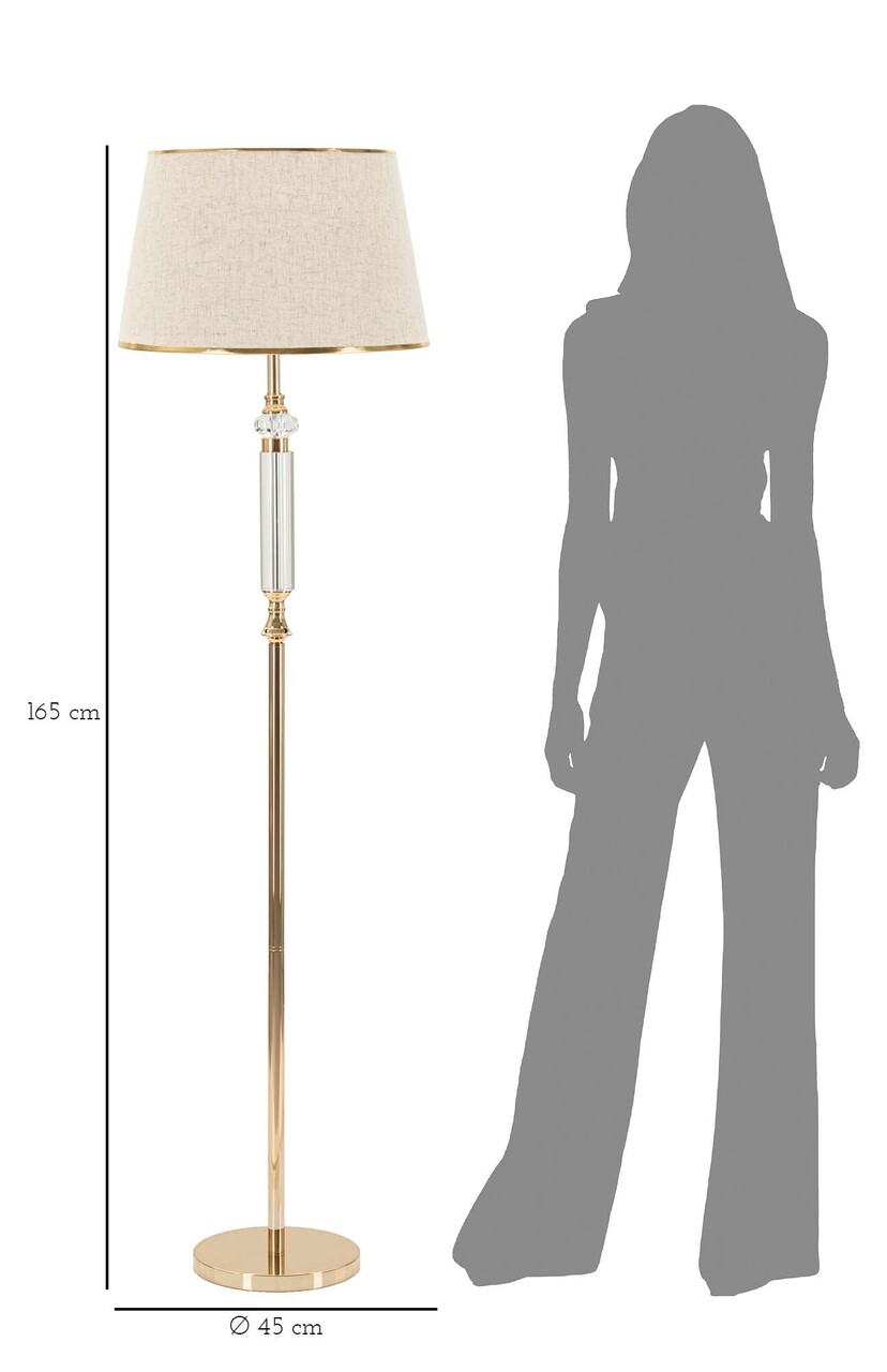 Lampadar Praga, Mauro Ferretti, 1 x E27, 40W, 45x165 cm, fier/sticla, auriu - 1 | YEO