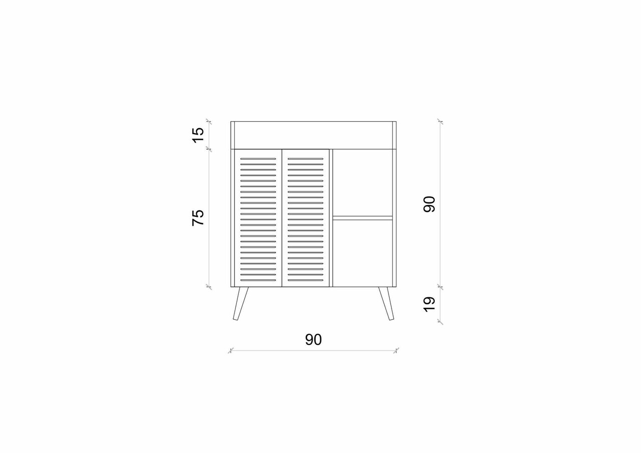 Dulap de bar pentru cafea, Hanah Home, Magnetar, 90x109x40 cm, MDF, Alb - view 6