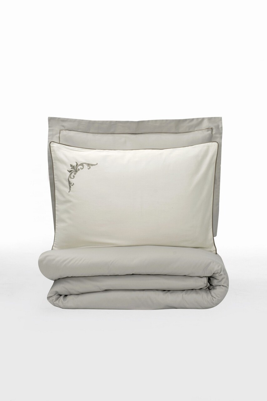 Lenjerie de pat dubla, Teresa - Beige, Cotton Box, Bumbac Satinat