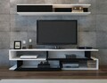 Mobilier pentru living Sims, Decorotika, 2 piese, 176x31.5x39 cm, alb/negru