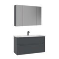 Set Dulap de Baie cu Chiuvetă și Oglindă (2 Piese), Hanah Home, Messina 100 v2, Antracit mat