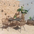 Scaun pentru gradina Ariki v1, 57x 62 x 80 cm, otel/ratan sintetic
