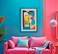 Tablou decorativ Picassy -H, Mauro Ferretti, 50x70 cm, canvas/lemn de pin/plastic, multicolor