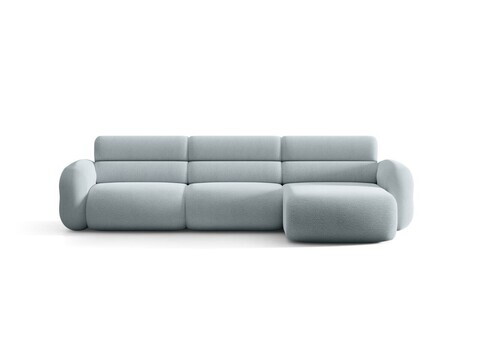 Coltar dreapta 4 locuri, Neo, Micadoni Home, 305x165x83 cm, tesatura Boucle, albastru deschis