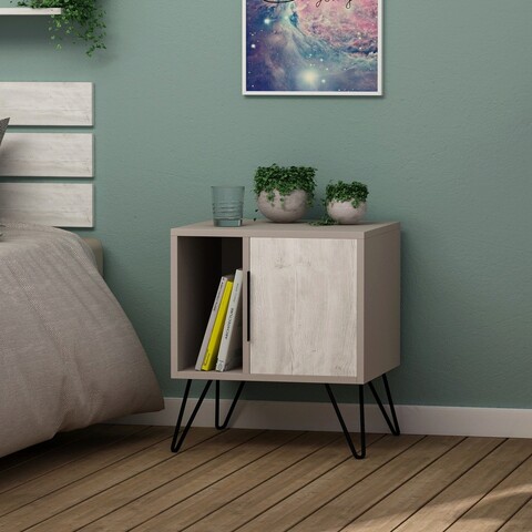 Noptiera, Homitis, Glynn, 50.2x58x44.6 cm, Alb / Moca 50.2x58x44.6 imagine 2022