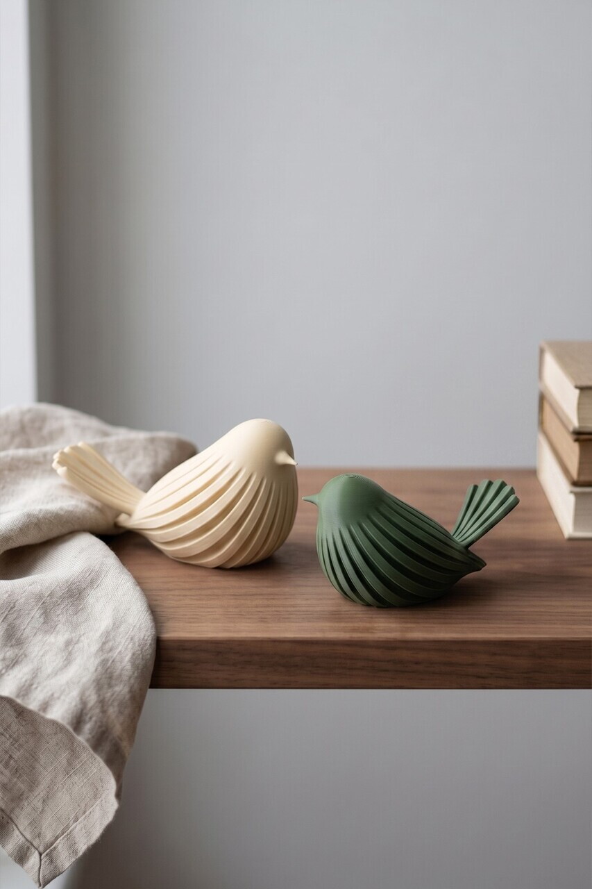 Set suporturi lumanari, Bird 2, Bioplastic, Alb/Verde — imaginea 2