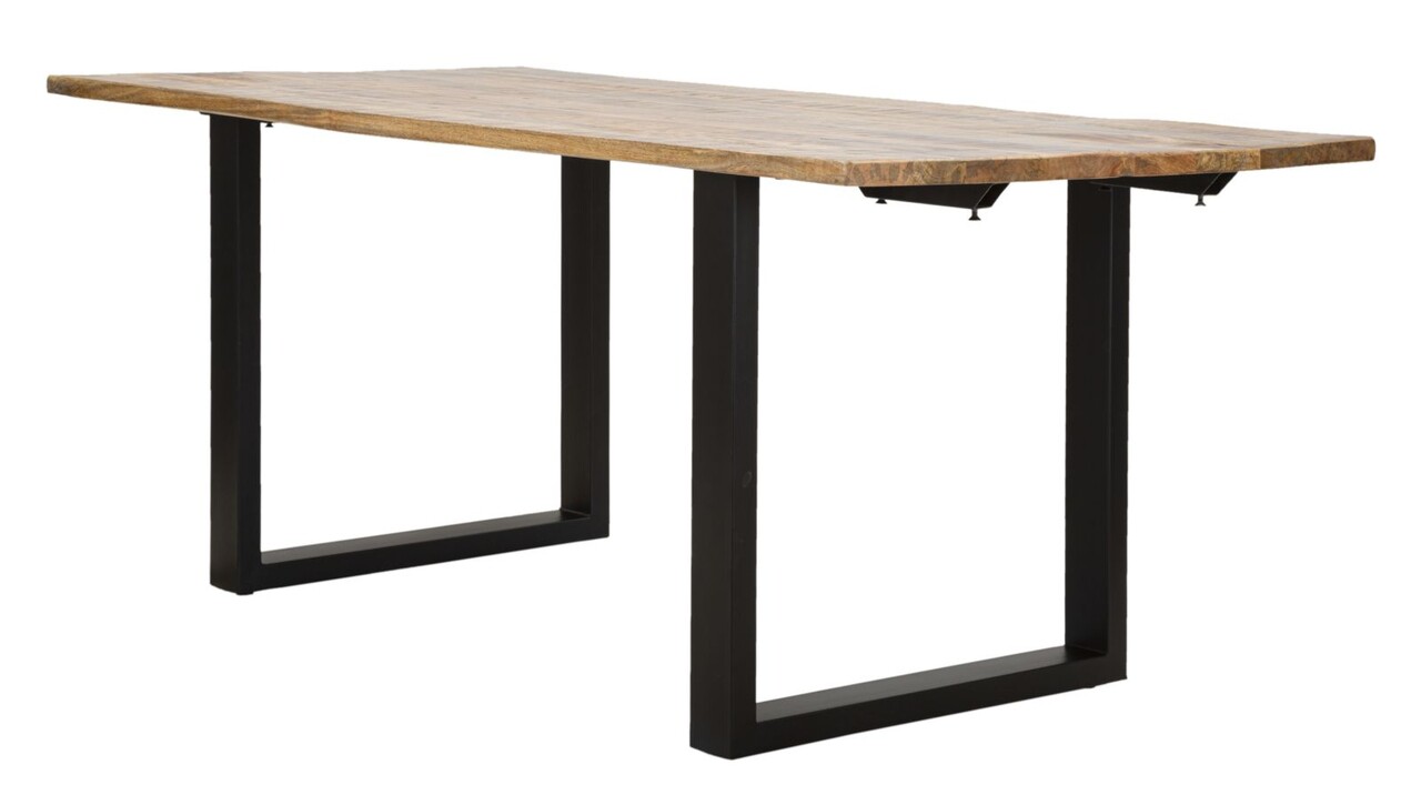 Masa extensibila Edge, Mauro Ferretti, 280-180 x 90 x 77 cm, lemn de mango/fier, maro/negru - view 9