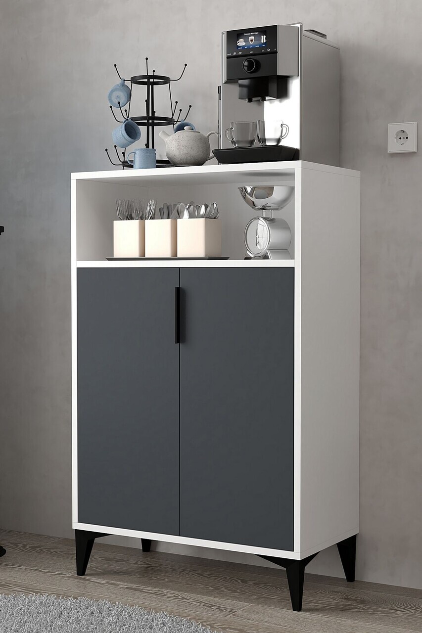 Dulap multifunctional, Hanah Home, Ada 1202, 72x114x36.5 cm, PAL, Alb / Antracit — imaginea 3