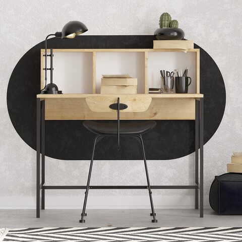 Birou, Elegance, Dustin, Stejar safir / negru