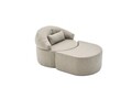 Canapea extensibilă cu 1 loc, Balcab Home, 825BLC4730, Material: 100% POLIESTER (țesătură cu textură de in), Maro