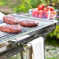 Gratar pliabil din otel inoxidabil pentru carbune ExelQ, InnovaGoods, 81 x 33 x 73 cm