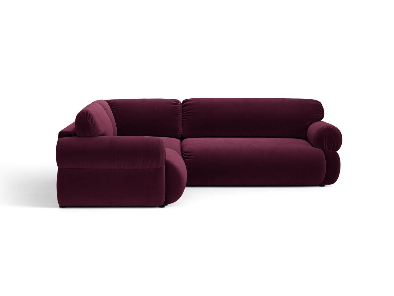 Coltar simetric 5 locuri, Ophelia, Micadoni Home, 259x259x84 cm, catifea, bordo — imaginea 2