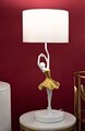 Lampa de masa Dancer, Mauro Ferretti, 1 x E27, 40W, 28x64 cm, polirasina/fier, auriu/alb