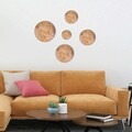 Set 5 decoratiuni de perete, Marble v1, metal, lucrat manual, Ø7 - 27 cm, multicolor