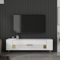 Comoda TV, Olivia, Retrolp4, Alb/Auriu