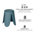 Taburet pentru baie Comiso, Wenko, 44.5x46 cm, plastic/poliuretan, albastru petrol