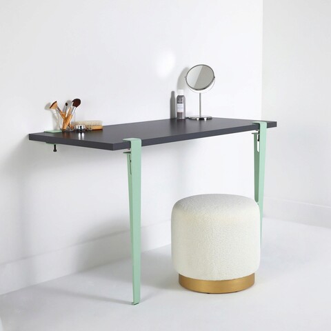 Masa de toaleta / machiaj, Logg, Thetis, 90x75x45 cm, Antracit / Mentă / Verde 90x75x45 imagine 2022