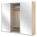 Dulap inalt cu 3 usi culisante, Mira, 271 x 62 x 229 cm, pal/oglinda, sonoma