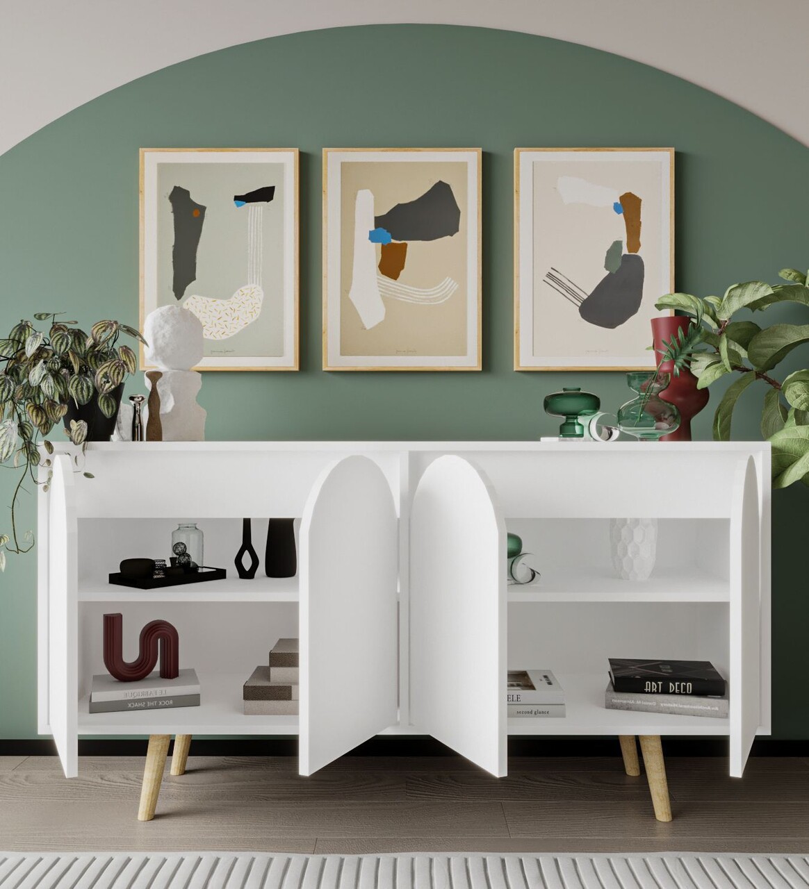 Consola, Hanah Home, Venezia 150, 150x80x45 cm, PAL, Alb - view 3