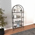 Corp biblioteca, Caliente, Mona, 80x175x30 cm, STICLA CALITA TRANSPARA, Negru