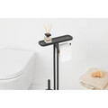 Suport hartie igienica si perie toaleta, Brabantia, MindSet Infinite Grey, 29x12.5x75.5 cm, otel, gri