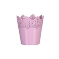 Ghiveci Koronka dantelat 16,5 cm, plastic, roz
