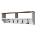 Cuier, Wren, P2 - 2460, 120 x 37.2 x 22.2 cm, pal melaminat/metal, alb/nuc