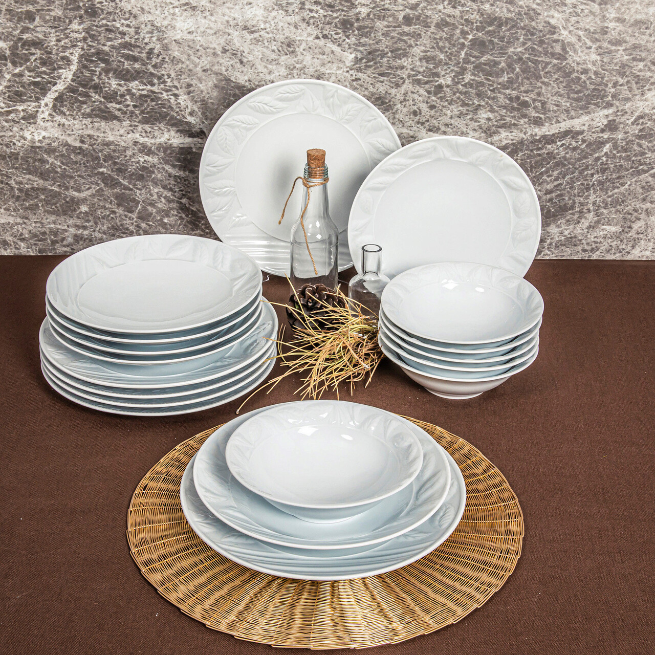 Serviciu de masa, Güral Porselen, 387GRP1242, Portelan, Alb - 2 | YEO