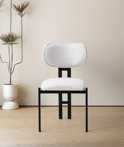 Set scaune 2 piese, Hanah Home, Muriz, Metal, Off White / Black