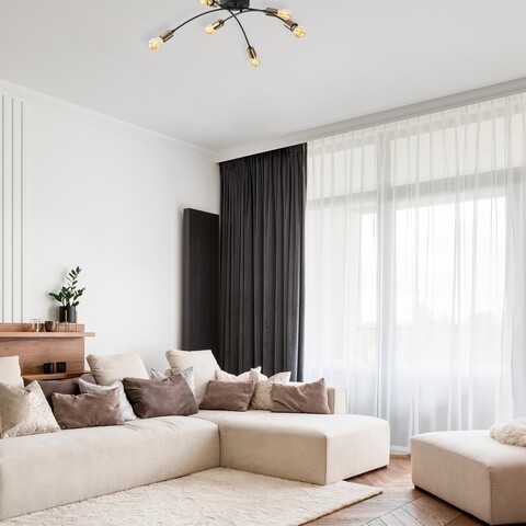 Lustra, banana - 1142, tatum, 67 x 67 x 25 cm, 6 x e27, 40w, negru/aramiu antic