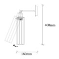 Aplica de perete, Zumra - 705-A, Sheen, 8 x 16 x 40 cm, 1 x E27, 40W, negru