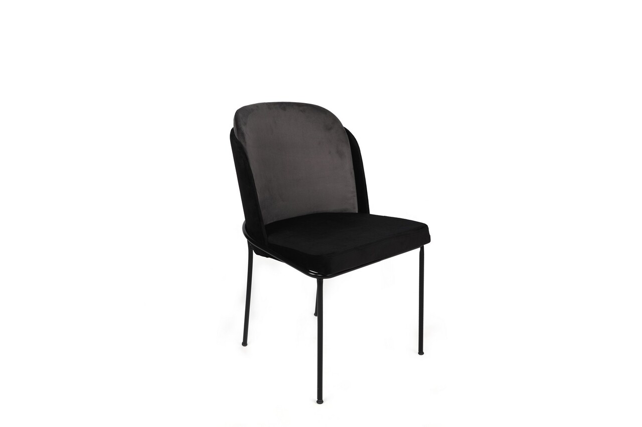 Set de scaune, Nmobb, Dore-150 V4, Metal, Gri/Negru - 1 | YEO