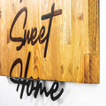 Decoratiune de perete, Home Sweet Home, 50% lemn/50% metal, Dimensiune: 58 x 48 x 3 cm, Negru