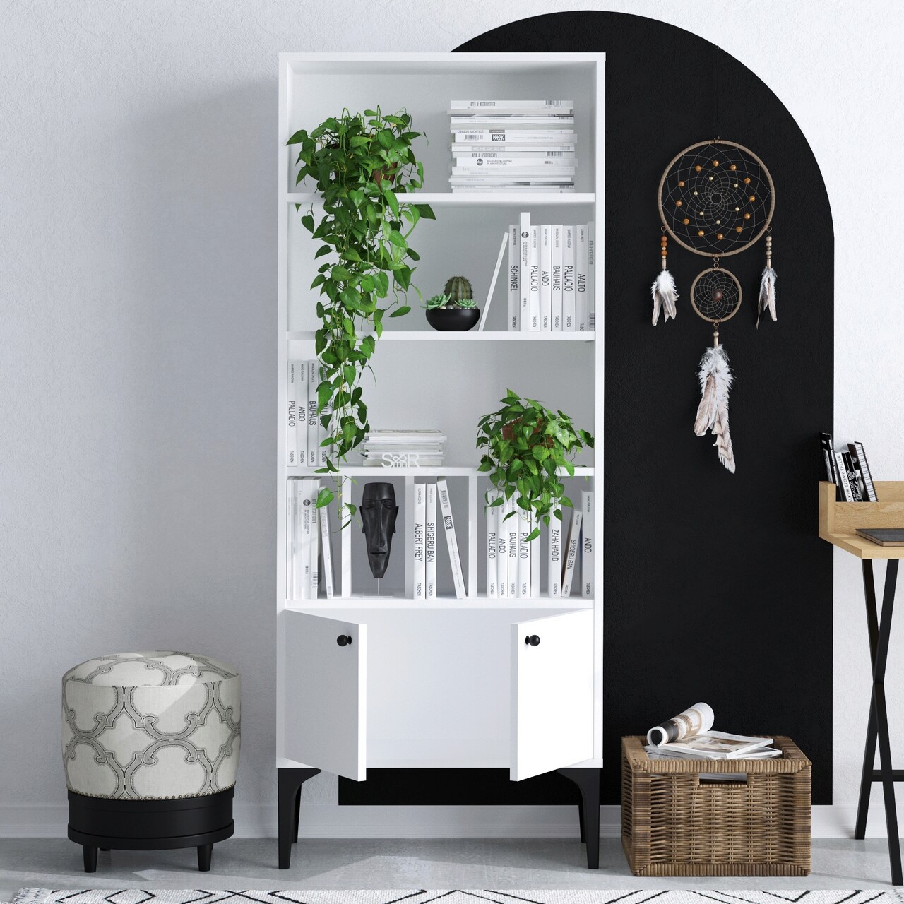 Corp biblioteca, Emerald, Spica, 60x175x30 cm, Alb - 1 | YEO