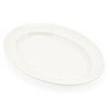 Platou oval, Impress, 26 x 36 cm, portelan, alb