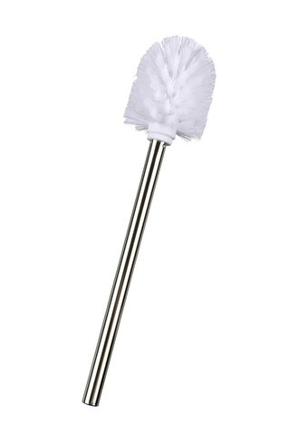 Perie pentru toaleta, wenko, spare white, 8 x 8 x 35 cm, inox/plastic, gri/alb
