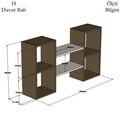 Raft pentru perete Bambi, Puqa Design, 60x105x20 cm, alb/antracit