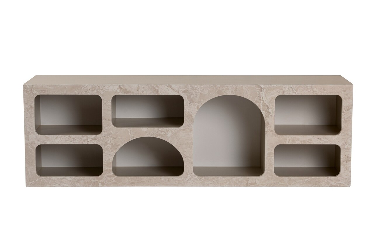 Consola, Hanah Home, Ferlis, 160x51x40 cm, Travertin Marmură / Gresie - view 4