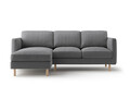 Coltar stanga 3 locuri, Eden, Micadoni, 223x150x90 cm, catifea, gri