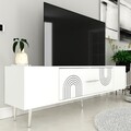 Comoda TV, Olivia, Dekol2, Alb / Argintiu