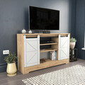 Comoda TV, Retricy, Ahris, 140x35x85 cm, PAL, Stejar / Alb