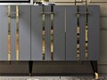 Consola, Olivia, Asel, 150x80x40 cm, PAL , Antracit / Aur