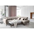 Coltar extensibil dreapta 4 locuri ELTAP, RT-04VE, Noble, 255x201x100 cm, lemn/poliester, gri