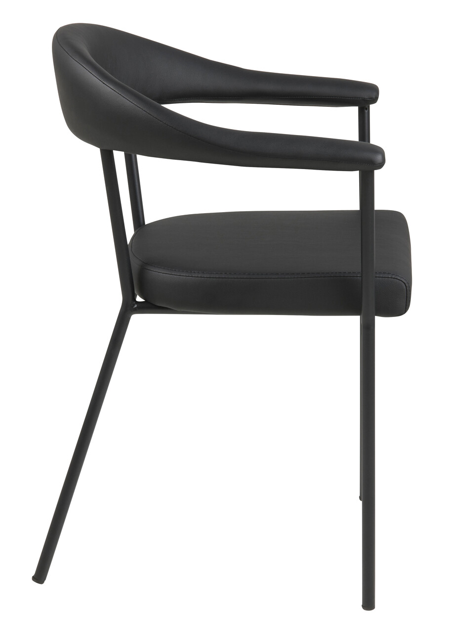 Scaun Ava, Actona, 56x52.5x77.5 cm, piele ecologica/otel, negru - view 10