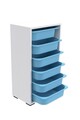 Dulap multifunctional, Estella, Bronz 6N, Alb/Albastru