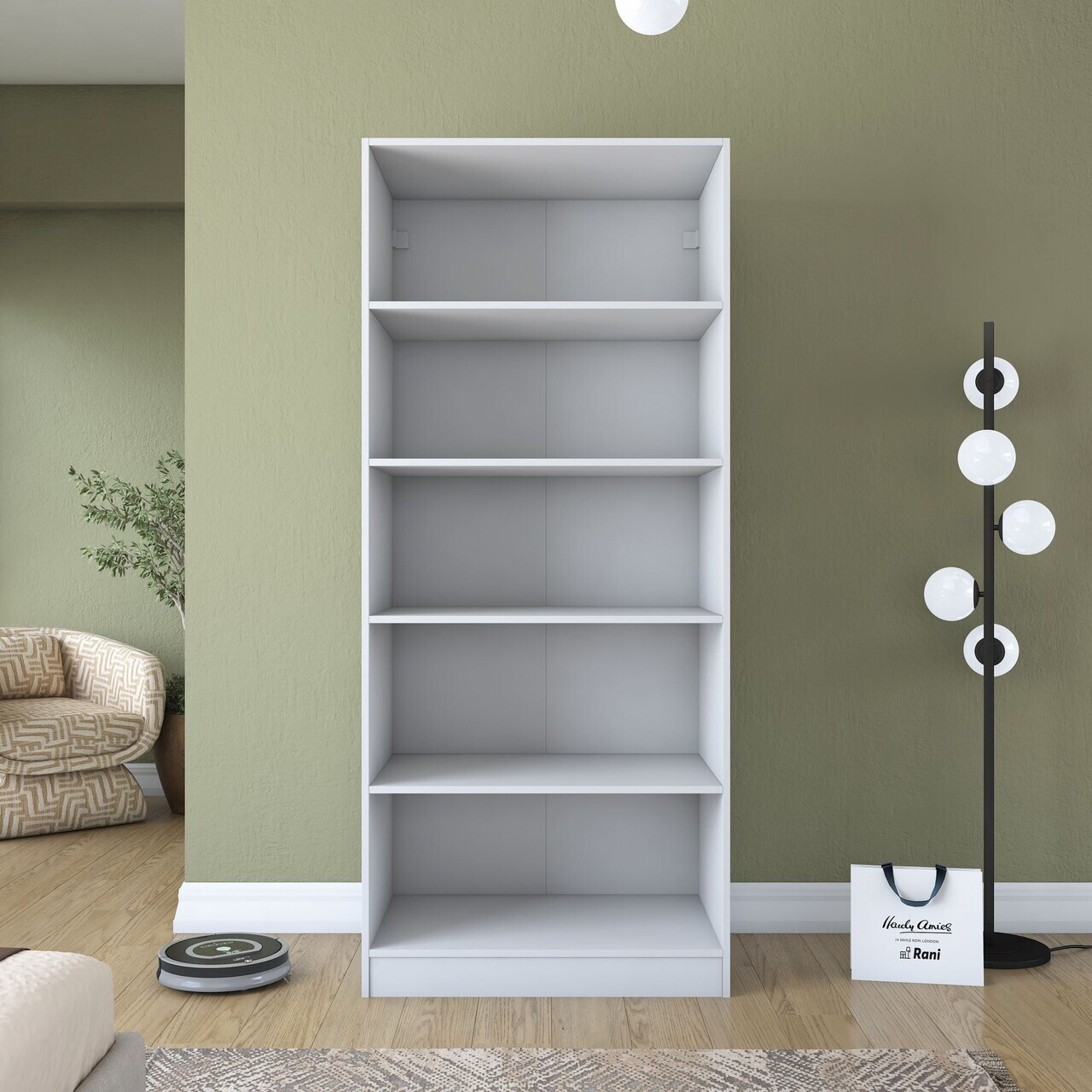 Dulap pentru haine, Hanah Home, BA202, 90x210x57.5 cm, PAL melaminat, Alb - view 8