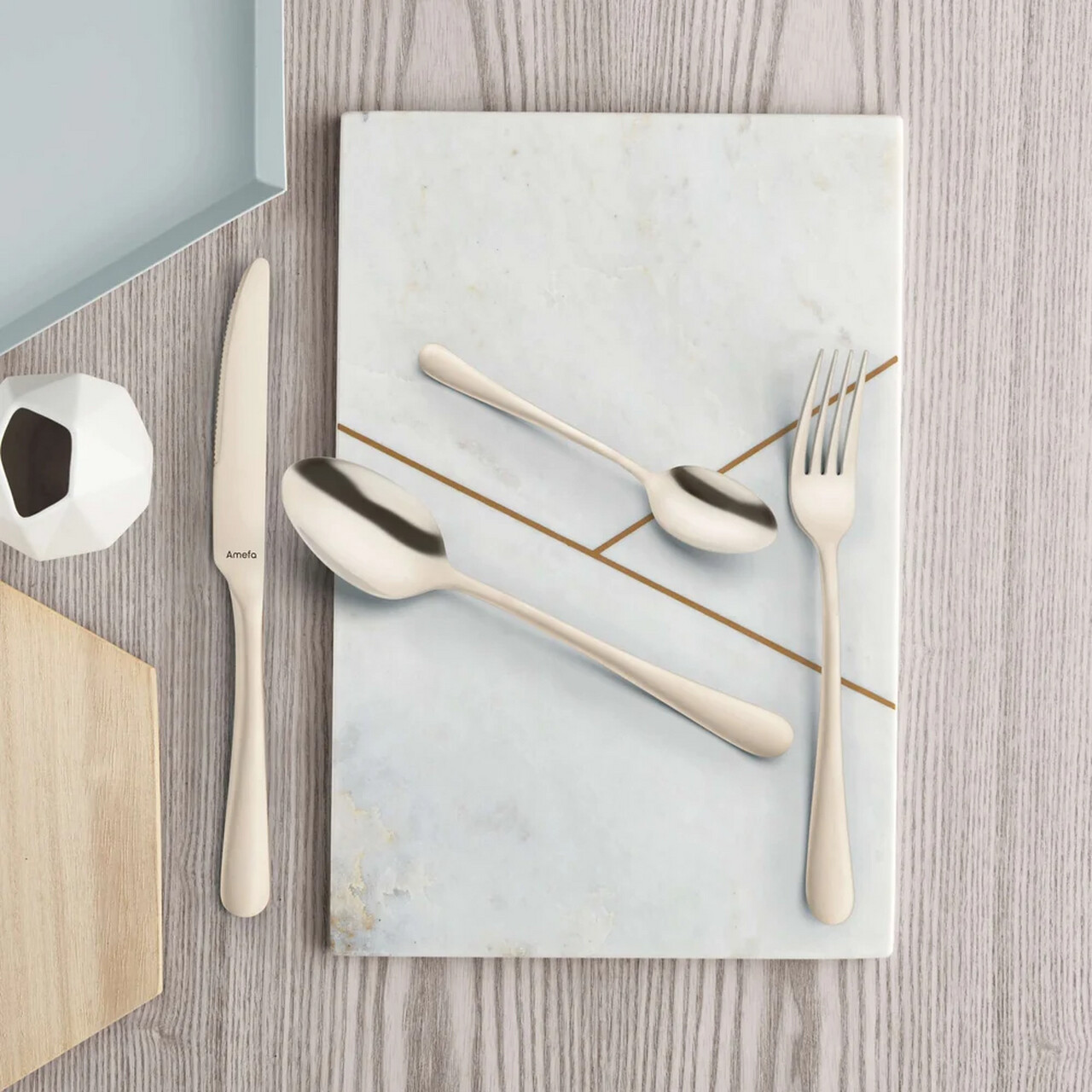 Set tacamuri, 24 piese, Amefa, Austin Copper, inox, sampanie