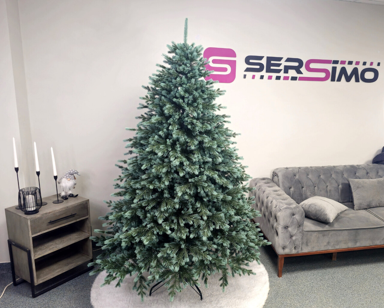 Brad artificial Christmas Deluxe by Sersimo, Alaska Select verde argintiu, integral 3D, 230 cm — imaginea 13