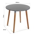 Masa Mayra, Versa, 80 x 80 x 75 cm, MDF/lemn, gri