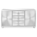 Comoda cu 2 usi + 3 sertare, Ariana, L.143 l.44 H.79, mdf/sticla, argintiu